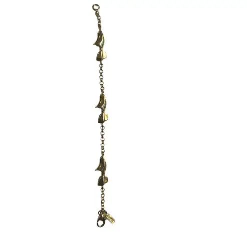 Salvatore Ferragamo Shoe Charm Bracelet Gold Tone Chunky 1980s Italy Signed