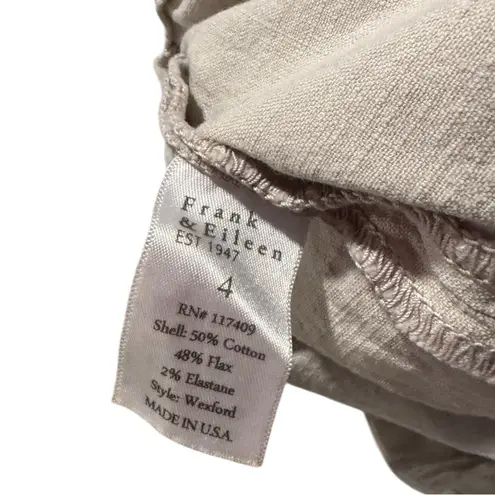 Frank & Eileen Wexford Wide-Leg Linen Pant 4 Cement Cropped