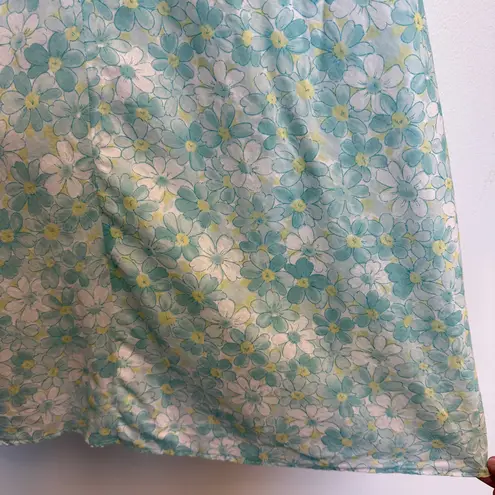 Tyler Boe Aqua Daisy Floral Midi Skirt Cottage Fairy Coastal Granddaughter Blue Size 8