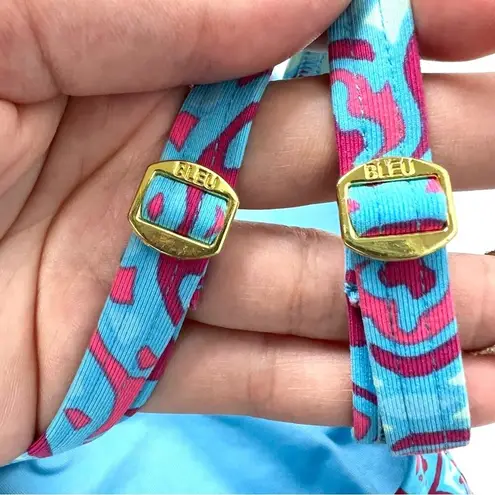 Bleu Rod Beattie St. Tropez Printed Plunge Halter One-Piece Swimsuit 8