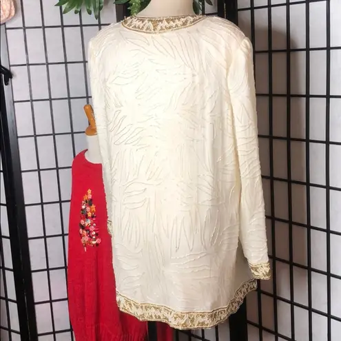 Vintage Brilliante By J.A beaded and pearl Blazer White Size undefined