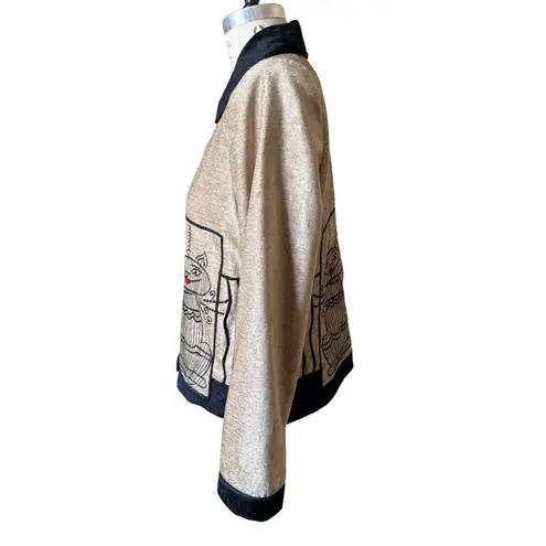 Anage Champagne Modernest Cats Artsy Fun Jacket Size Small Gold