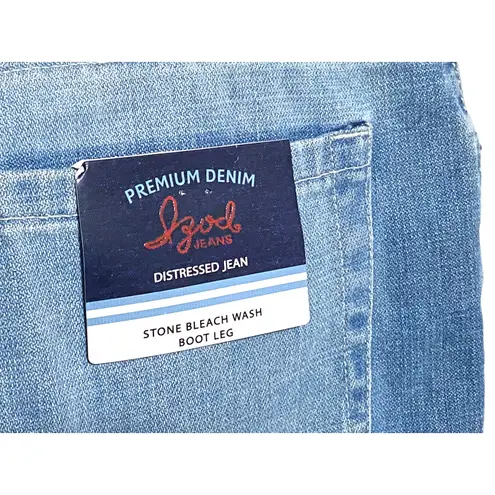 IZOD Distressed Bootcut Jeans Womens 16 Pink Green Ripped Y2K Grunge Boho NWT