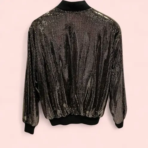 Vintage ultimate 80’s gold metallic studio 54 disco jacket Golden River pockets Size XL