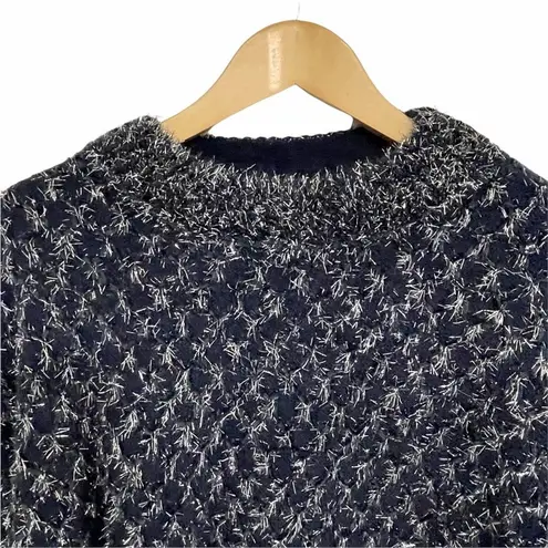 Raga NWOT Sweater Navy Silver Eyelash Size Small Party Holiday Bohemian Dressy