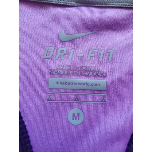 Nike  Shirt Women Medium Dri Fit Running Racerback Purple Athletic Top Gym Yoga