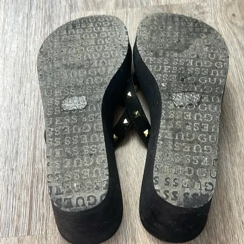 G by Guess Guess Black Studded Platform Sandals Size 7.5-8