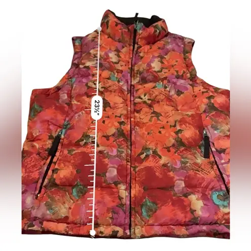 Eddie Bauer Puffer Vest Women’s Size Medium Multicolor Floral Goose Down