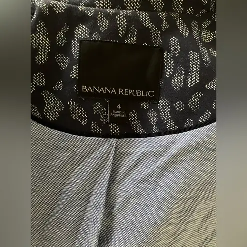 Banana Republic Womens  Leopard Print Blue Blazer Size 4