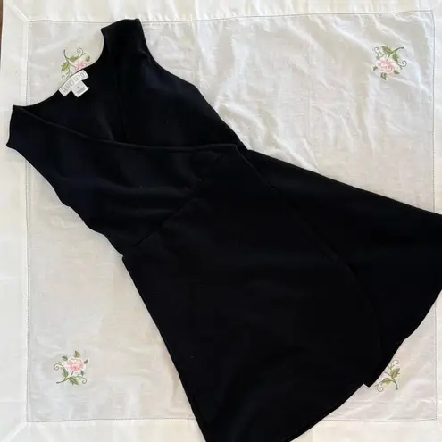 Planet Gold ⟡ black sleeveless wrap-style mini dress in size M ⟡