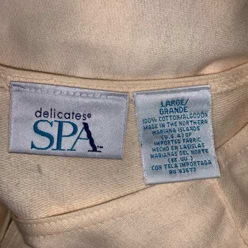 Delicates Spa Floral Shirt Dress Size large Maxi Long knit Art to Wear comfort