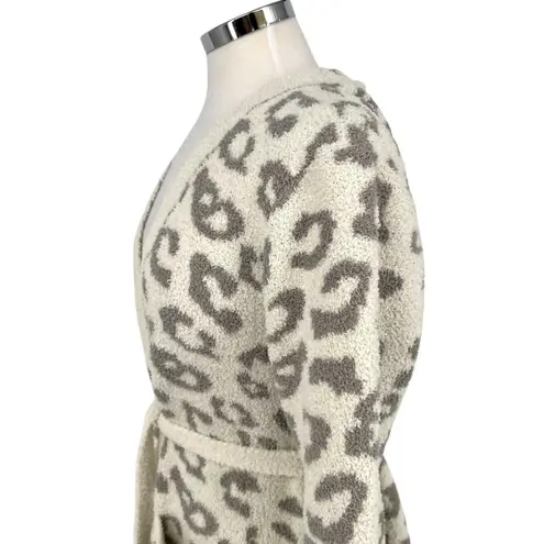 Comfyluxe Leopard Print Luxury Soft Robe Cream Ivory Gray One Size NWT