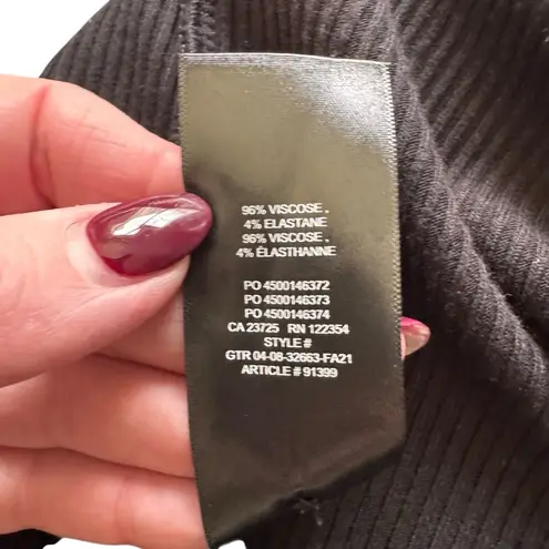 Wilfred Aritzia - Cove Ribbed Button-Front Midi Black Dress Sz S