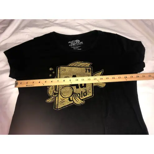 Goldfish Shirt Ladies XL Elemental Chart Gold Black Fitted Tee Short Sleeve