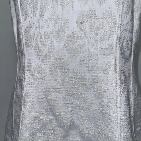 Lafayette 148 NWT Sheath Dress Sleeveless Textured Sheer Inserts Cream size 6