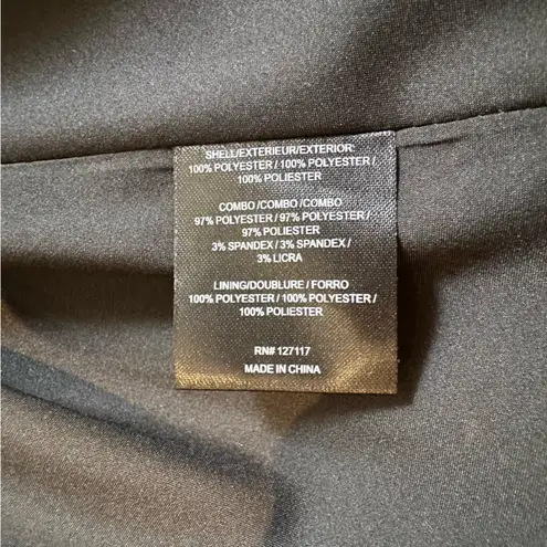 Badgley Mischka black chiffon dress with loop sash (12) - has flaws