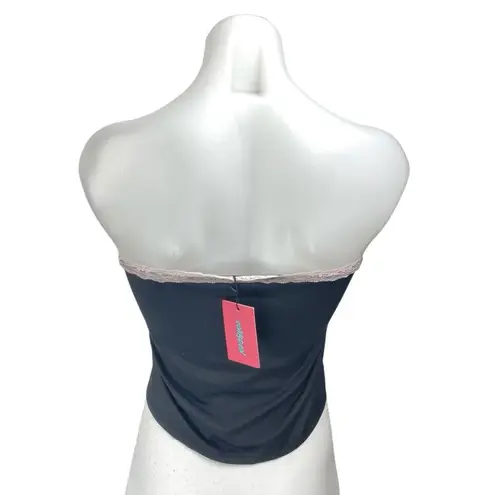Edikted NEW Black Strapless Sleeveless Bandeau Bustier Crop Tube Tank Top Size S