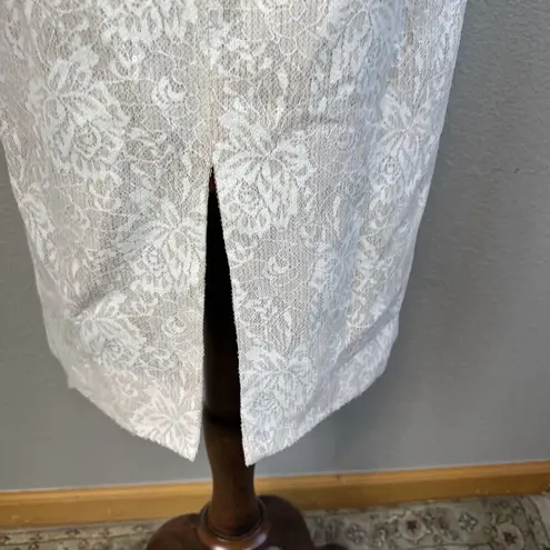 Dress the Population Cassie Halter Midi Dress Size XL White Floral Lace Sequin