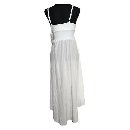 Halara Breezeful Backless Asymmetric 2-Piece Midi Dress XS Women’s White NWT.