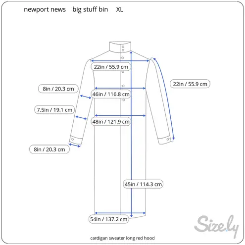 cardigan sweater long red hood Black Size XL