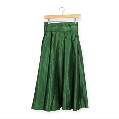 Chicwish Emerald Belted Texture Flare Maxi Skirt Size S