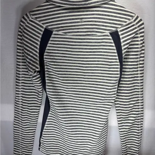 Lululemon  Athletica Navy and‎ White Striped Long Sleeve Top