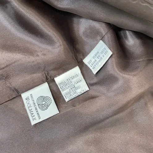 Rena Rowan Womens Brown Wool Jacket Mock Neck Button Plus Size 16