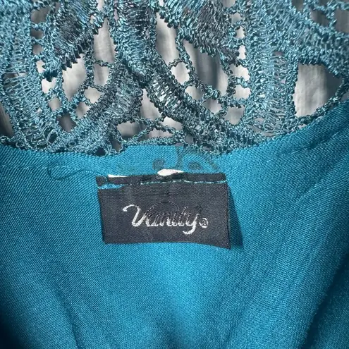 Vanity Top Women S Blue Empire Waist Babydoll Crochet Lace Back Boho Y2K Romance