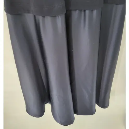 Tadashi Vintage Womens Evening Gown 18 Blue Satin Skirt Formal Maxi 3/4 Sleeve