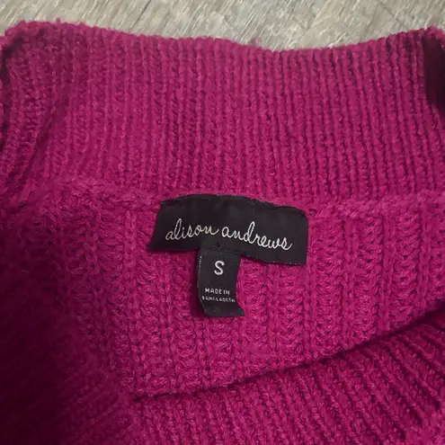 Alison Andrews Women's Pink Button-Shoulder Sweater size Small