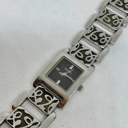 Fossil  women watch silver brown tone ES2054 all stainless steel 21mm running