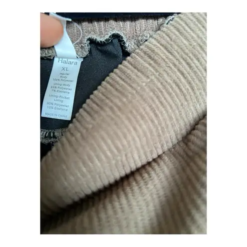 Halara Brown High Waisted Pocket Straight Leg Mop Corduroy Casual Pant Size XL