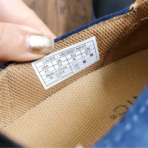 Vionic • Cosmic Cadee mary jane shoe slip on navy blue suede leather orthotic