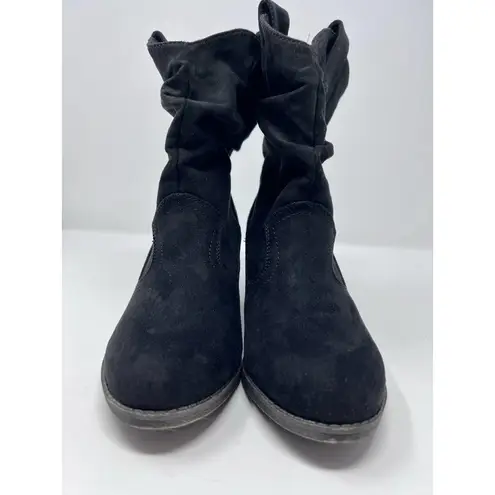 Rocket Dog  Women's Black Suede Sheriff Western Slouch Cowboy Boot Size 8 1/2