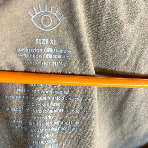 Bodysuit Sofia by Sofia Vergara Tan Fitted with Square Neckline & Long Sleeves Size XL