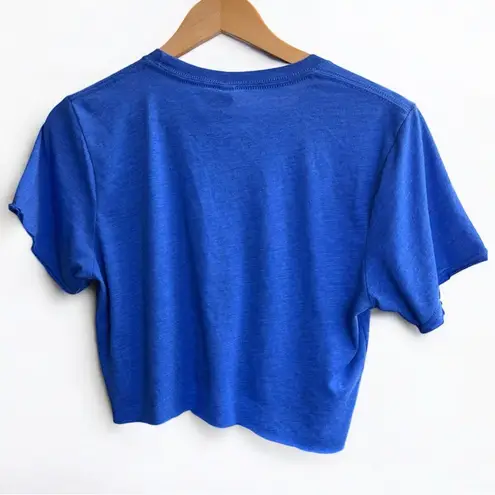 “I Want Candy” Blue Crop top Hand painted Tee / Exclusive Design