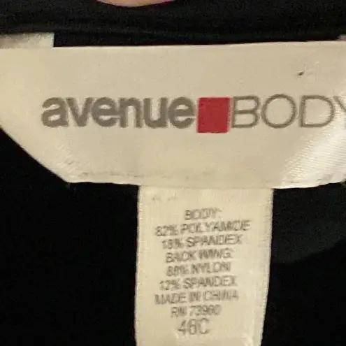 Avenue BODY WO SIZE 46C BLACK CAMI WITH FULL UNDERWIRE BRA POLY SPANDEX …