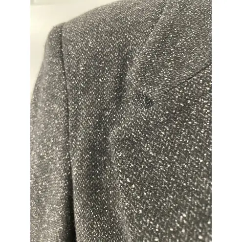 Kenar Studio Charcoal Tweed Wool Silk Blend Blazer size 6