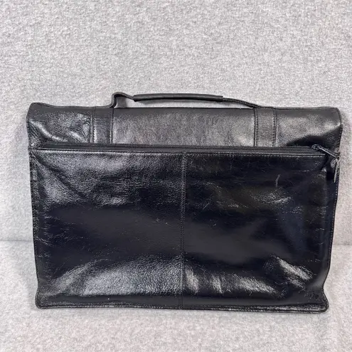 Vintage Black Leather Briefcase Attache Bag