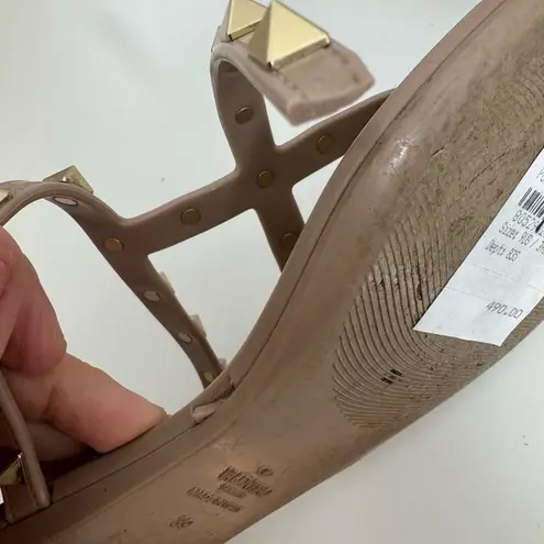 Valentino Garavani Rockstud T-Strap Flat Slide Sandals 39