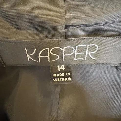 Kasper Black White Abstract Animal Print Blazer Women’s 14 Career Office Jacket