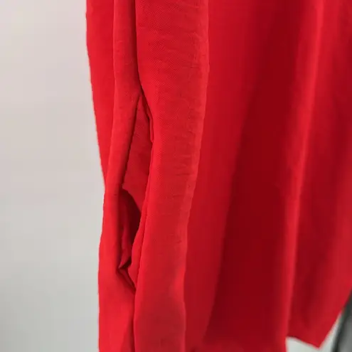 JODIFL Red Mini Dress v-neck pockets cap sleeve oversized casual L lightweight