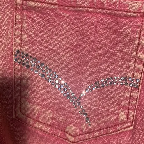 Y2K Pink Jeans Flare Denim Jeans Rhinestone Pockets Size undefined