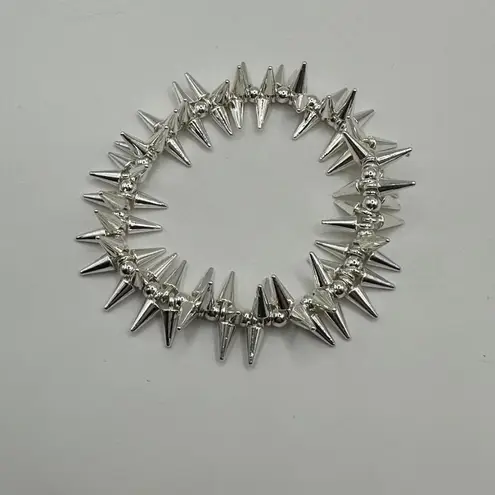 KC Chic Dubai Duo Silver Stainless Steel Spike Bracelet Set