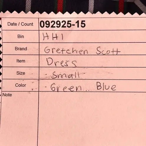 Gretchen Scott Tartan Plaid Shirt Dress Green Small