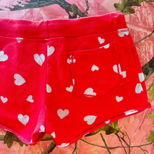 t2 love y2k pink heart print pattern mini lounge pajama shorts