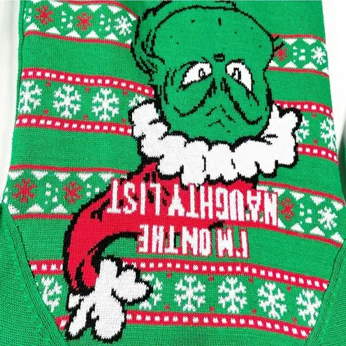 Dr. Seuss The Grinch Green Christmas Holiday Graphic Long Sleeves Sweater