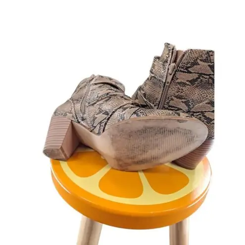 Coconuts by Matisse Snake Print Buckle / Zip Boots Wo Size 9