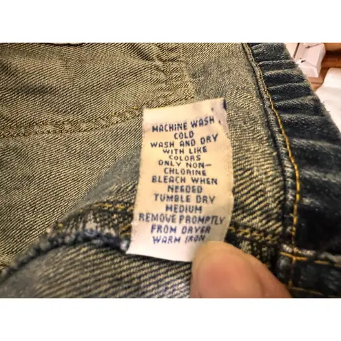 Old Navy  Size XL Double-Pocket Zipper Dark Wash Denim Jacket Detail Medium Wash - Image 8