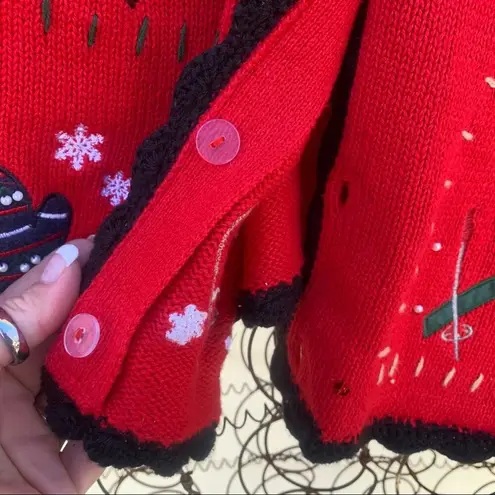 basic editions Vintage knit ugly Christmas cardigan SMALL